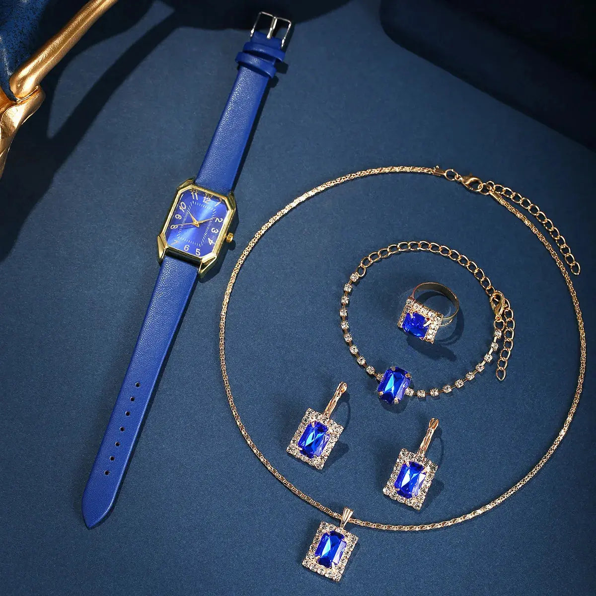 Luxury Women's Square Watch & Jewellery Set – Elegant Quartz Gift Collection Pantefa