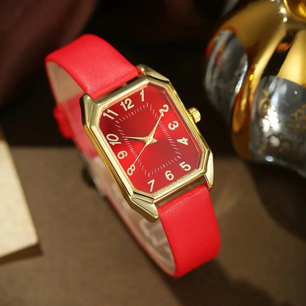 Luxury Women's Square Watch & Jewellery Set – Elegant Quartz Gift Collection Pantefa