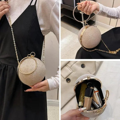 Circular Ring Evening Bag- Elegant Metalic Clutch for Special Occasions Pantefa