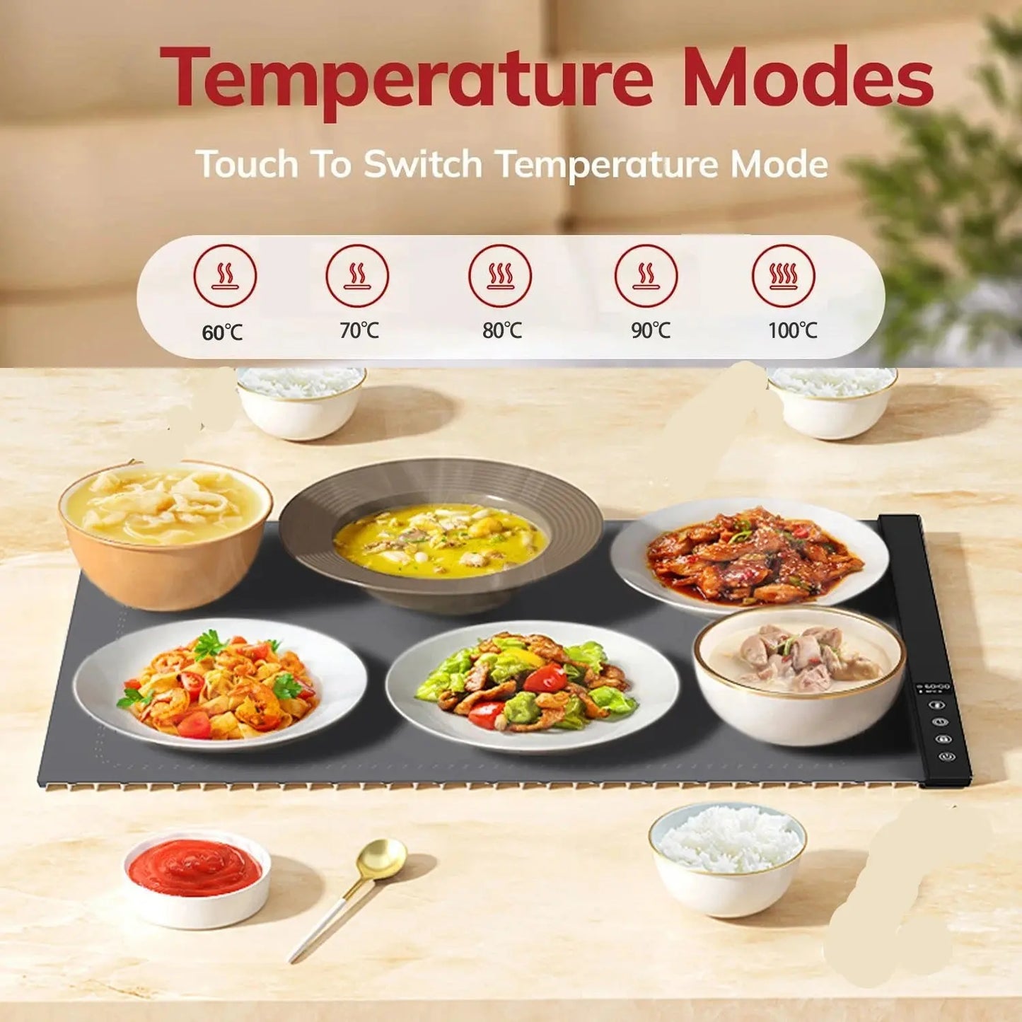 Portable Roll-Up Electric Warming Tray Pantefa