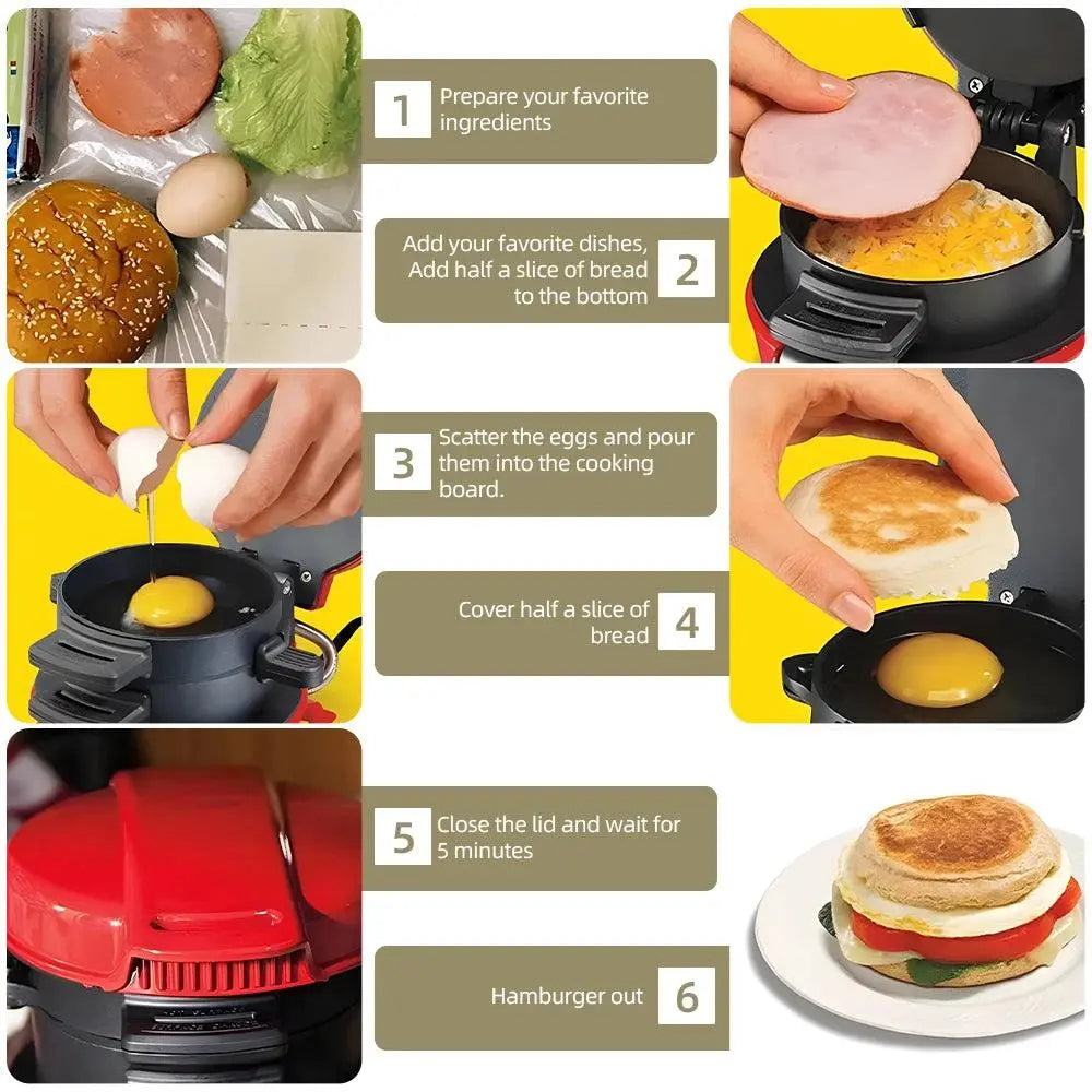 Portable Toasted Sandwich Maker with Egg Cooker Pantefa