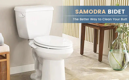 SAMODRA Ultra Slim Bidet Attachment for Toilet Seat – Dual Nozzle, Adjustable Water Pressure, Non-Electric Ass Sprayer Pantefa