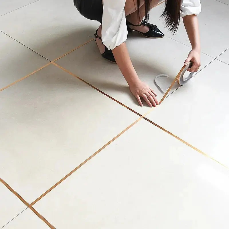 50M Brushed Gold Silver Floor Edging Waterproof Seam Wall Stickers Pantefa