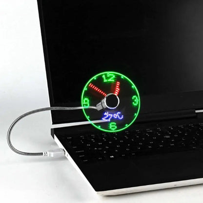 LED USB Clock Fan Portable Pantefa