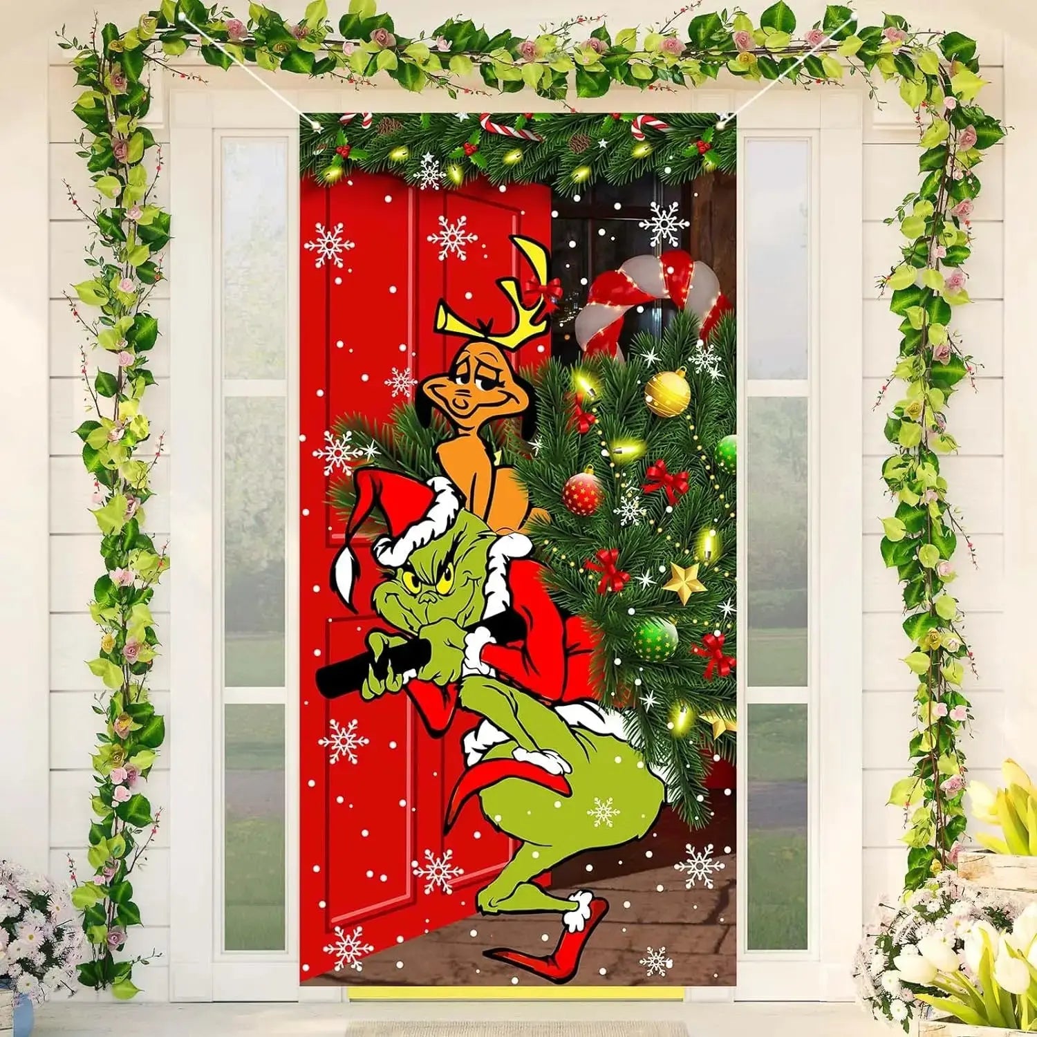 90 * 180cm  monster Thief Shaped Christmas Door Cover and Banner Decoration Christmas Party Decoration Pantefa