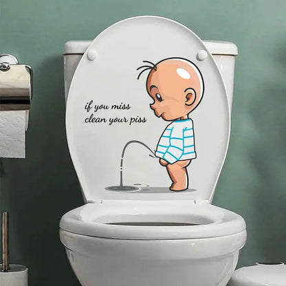 Funny Toilet Warning Stickers – Removable Child Urination Decor Pantefa