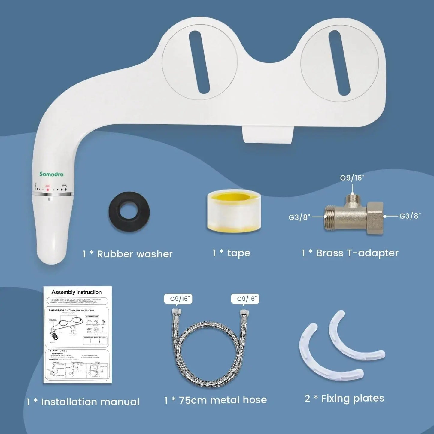 SAMODRA Ultra Slim Bidet Attachment for Toilet Seat – Dual Nozzle, Adjustable Water Pressure, Non-Electric Ass Sprayer Pantefa