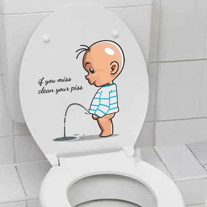 Funny Toilet Warning Stickers – Removable Child Urination Decor Pantefa