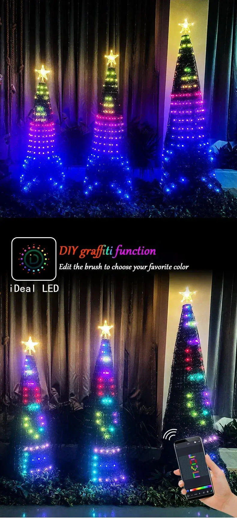 Christmas Decor APP Application Control LED Light String Pantefa