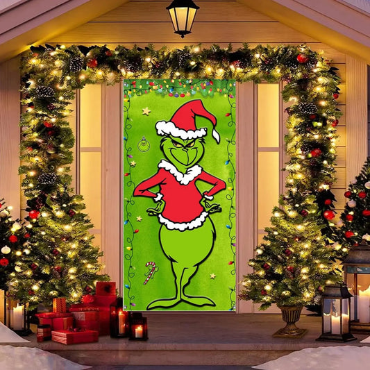 90 * 180cm  monster Thief Shaped Christmas Door Cover and Banner Decoration Christmas Party Decoration Pantefa