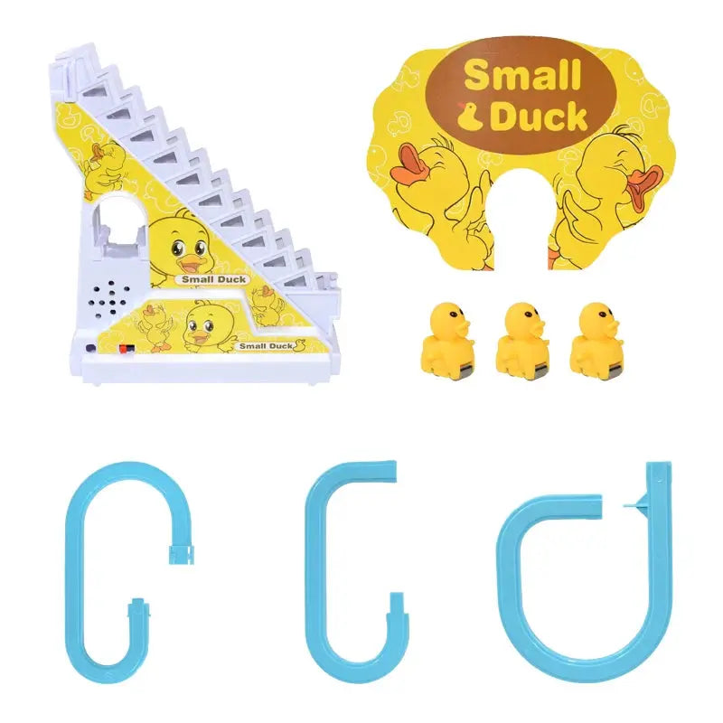 Kids Electric Small Duck Climbing Stairs Toy DIY Rail Racing Track Music Roller Coaster Duck Toy For Baby Kids Gift Pantefa