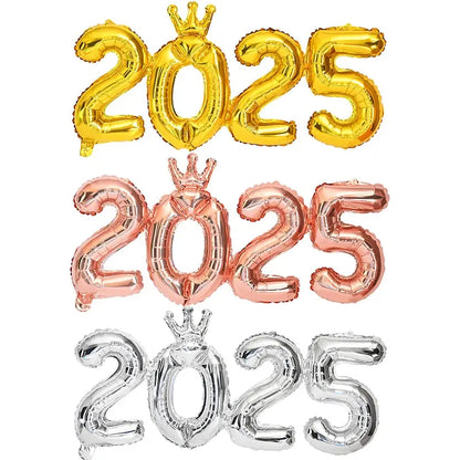 2025 Number Foil Balloons for Happy New Year Eve Party Decoration Pantefa