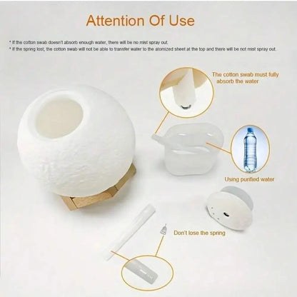 Moon Air Diffuser 880ML – Ultrasonic Humidifier & 3D Printed Moonlight Lamp Pantefa